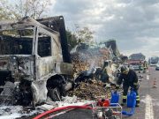 Camion in fiamme in A4 tra Sirmione e Desenzano. Si segnalano code