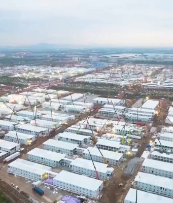 Guangzhou: COVID-19, accelerata la costruzione di ospedali da campo