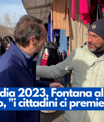 Lombardia 2023, Fontana al mercato di Urago, “i cittadini ci premieranno”