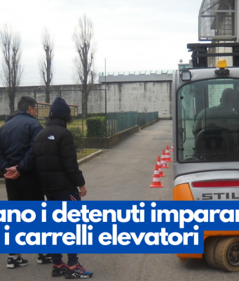 A Verziano i detenuti imparano a guidare i carrelli elevatori