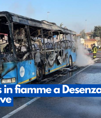 Autobus in fiamme a Desenzano, un ferito lieve