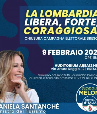 Lombardia 2023, la Min. Santanchè chiude la campagna per FdI
