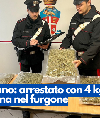 Desenzano: arrestato con 4 kg di marijuana nel furgone