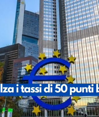 La Bce alza i tassi di 50 punti base