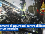Momenti di paura nel centro di Brescia per un incendio
