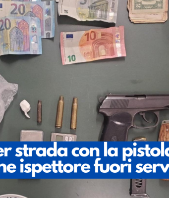 Litiga per strada con la pistola carica. Interviene ispettore fuori servizio