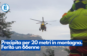 Precipita per 20 metri in montagna. Ferito un 66enne