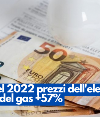 Enea: nel 2022 prezzi dell’elettricià +100%, del gas +57%