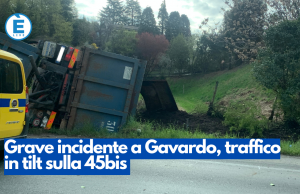 Grave incidente a Gavardo, traffico in tilt sulla 45bis