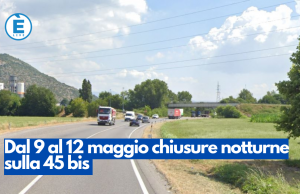 Dal 9 al 12 maggio chiusure notturne sulla 45 bis