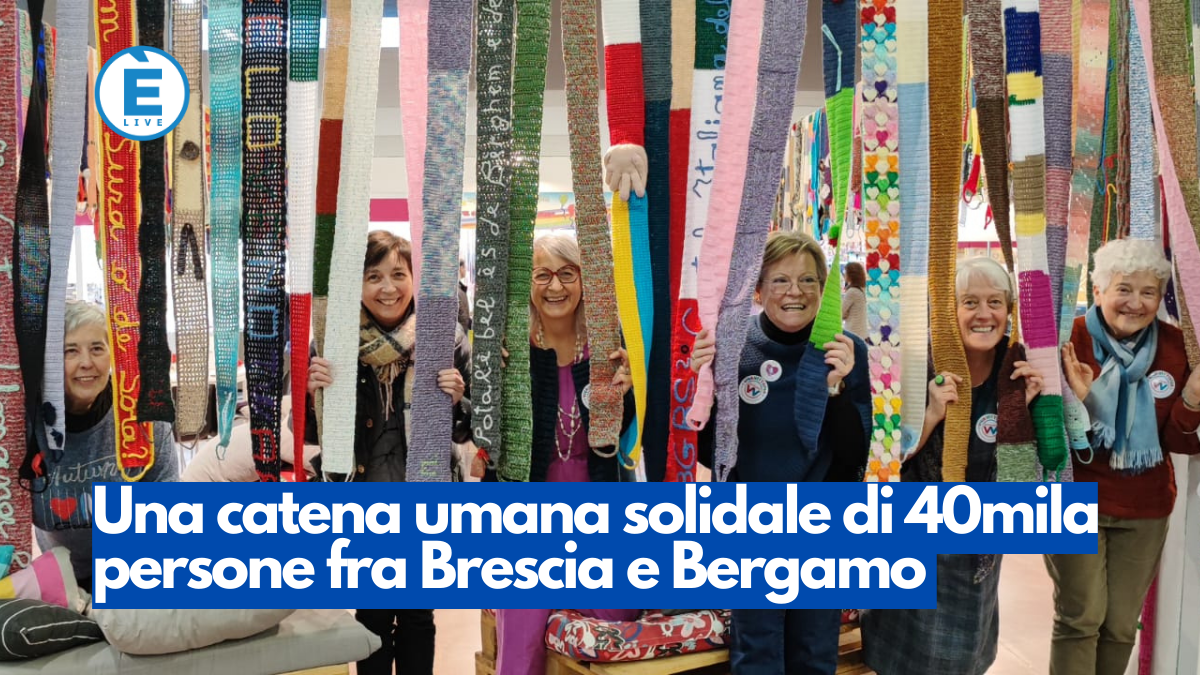 Una catena umana solidale di 40mila persone fra Brescia e Bergamo