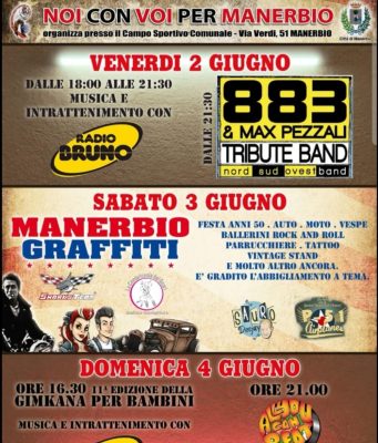 Manerbio, 2 e 3 giugno musica, divertimento e stand gastronomici