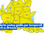 Allerta meteo gialla per temporali forti su Brescia