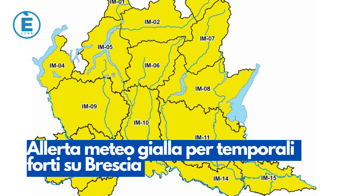 Allerta meteo gialla per temporali forti su Brescia