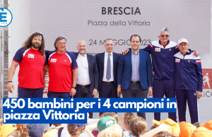 450 bambini per i 4 campioni in piazza Vittoria