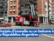 Principio d’incendio su un balcone in via Repubblica Argentina