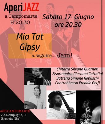 “Mia Tat Gipsy”, sabato al Campomarte c’è l’Aperi Jazz