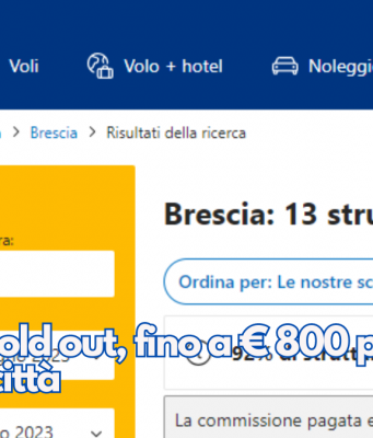 Brescia sold out, fino a €800 per una notte in città