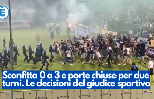 Sconfitta 0 a 3 e porte chiuse per due turni. Le decisioni del giudice sportivo