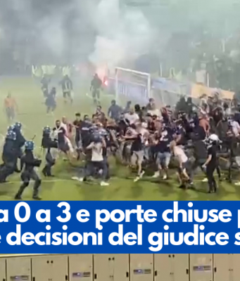 Sconfitta 0 a 3 e porte chiuse per due turni. Le decisioni del giudice sportivo