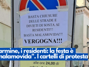 Carmine, i residenti: la festa è “malamovida”. I cartelli di protesta