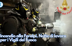 Incendio alla Feralpi. Notte di lavoro per i Vigili del Fuoco
