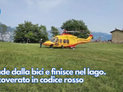 Cade dalla bici e finisce nel lago. Ricoverato in codice rosso
