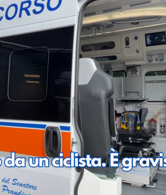 Picchiato da un ciclista. È gravissimo