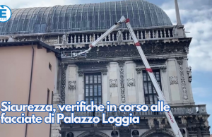 Sicurezza, verifiche in corso alle facciate di Palazzo Loggia