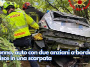 Monno, auto con due anziani a bordo finisce in una scarpata