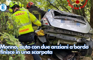 Monno, auto con due anziani a bordo finisce in una scarpata