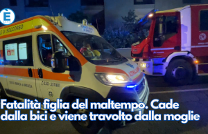 Tragica fatalità figlia del maltempo. Cade dalla bici e viene travolto dalla moglie