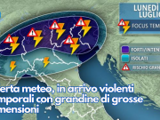 Allerta meteo, in arrivo violenti temporali con grandine di grosse dimensioni