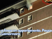 Va a fuoco un appartamento. Paura in via Lamarmora