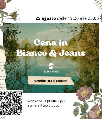 Cena in bianco & jeans il 25 agosto al Sassabanek