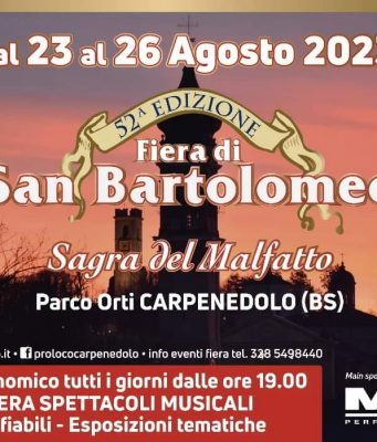 Dal 23 al 26 agosto la 52esima edizione della fiera di San Bartolomeo