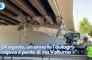 24 agosto, un anno fa l’autogrù colpiva il ponte di via Volturno