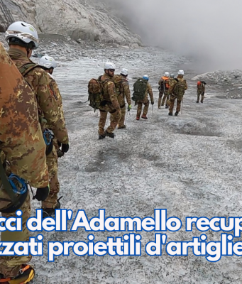 Dai ghiacci dell’Adamello recuperati e neutralizzati proiettili d’artiglieria