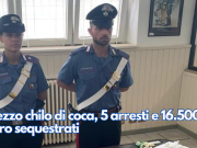 Mezzo chilo di coca, 5 arresti e 16.500 euro sequestrati