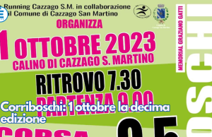 Corriboschi: 1 ottobre la decima edizione