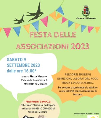 A Mazzano il 9 settembre arriva la “Festa delle Associazioni 2023”