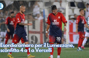Esordio amaro per il Lumezzane, sconfitto 4 a 1 a Vercelli