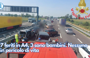 7 feriti in A4, 3 sono bambini. Nessuno in pericolo di vita