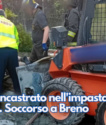 Rimane incastrato nell’impastatrice del cemento. Soccorso a Breno