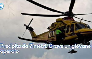 Precipita da 7 metri. Grave un giovane operaio