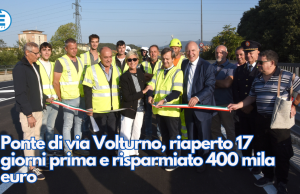 Ponte di via Volturno, riaperto 17 giorni prima e risparmiato 400 mila euro