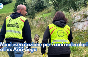 Maxi esercitazione per i cani molecolari all’ex Arici-Sega