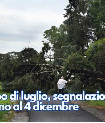 Maltempo di luglio, segnalazioni aperte fino al 4 dicembre
