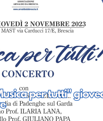 Arriva “Musica per tutti” giovedì 2 novembre
