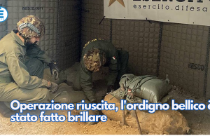 Operazione riuscita, l’ordigno bellico è stato fatto brillare